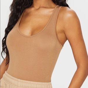 Tan Racerback Bodysuit